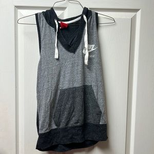 Nike sleeveless pullover with hood slightly worn